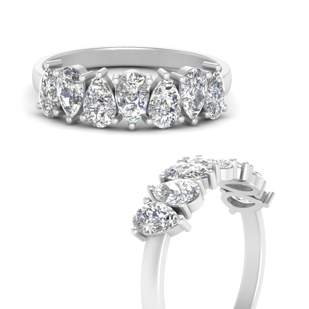 Teardrop 7 Stone Wedding Band