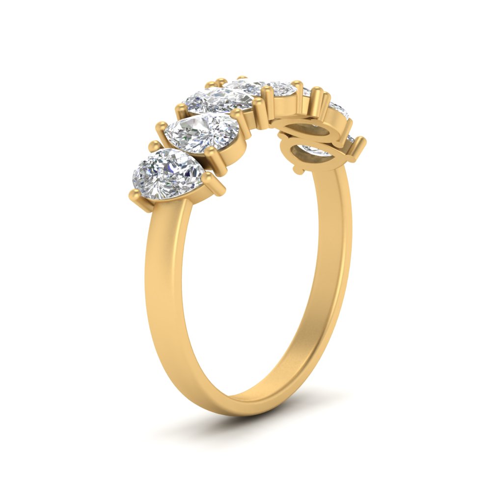 Teardrop 7 Stone Wedding Band