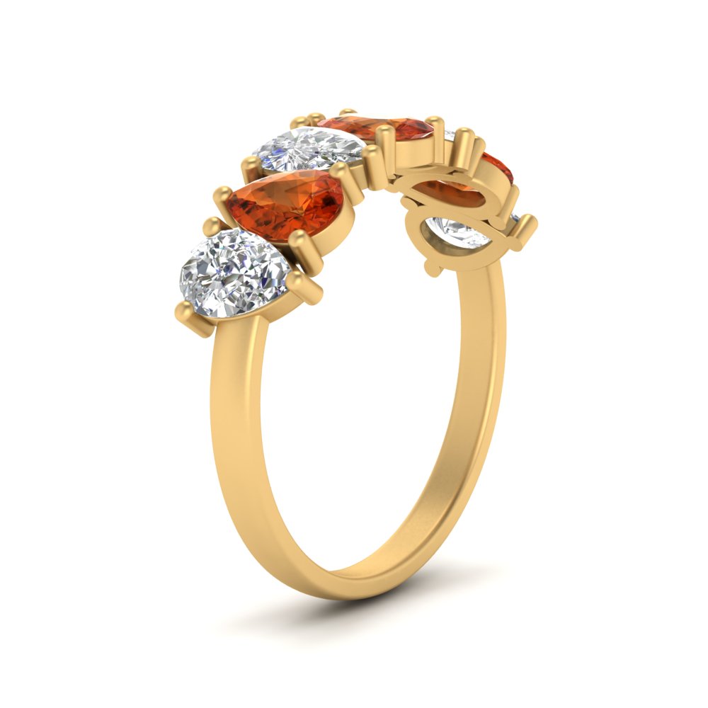 Teardrop Wedding Band Diamond 2.25 Carat