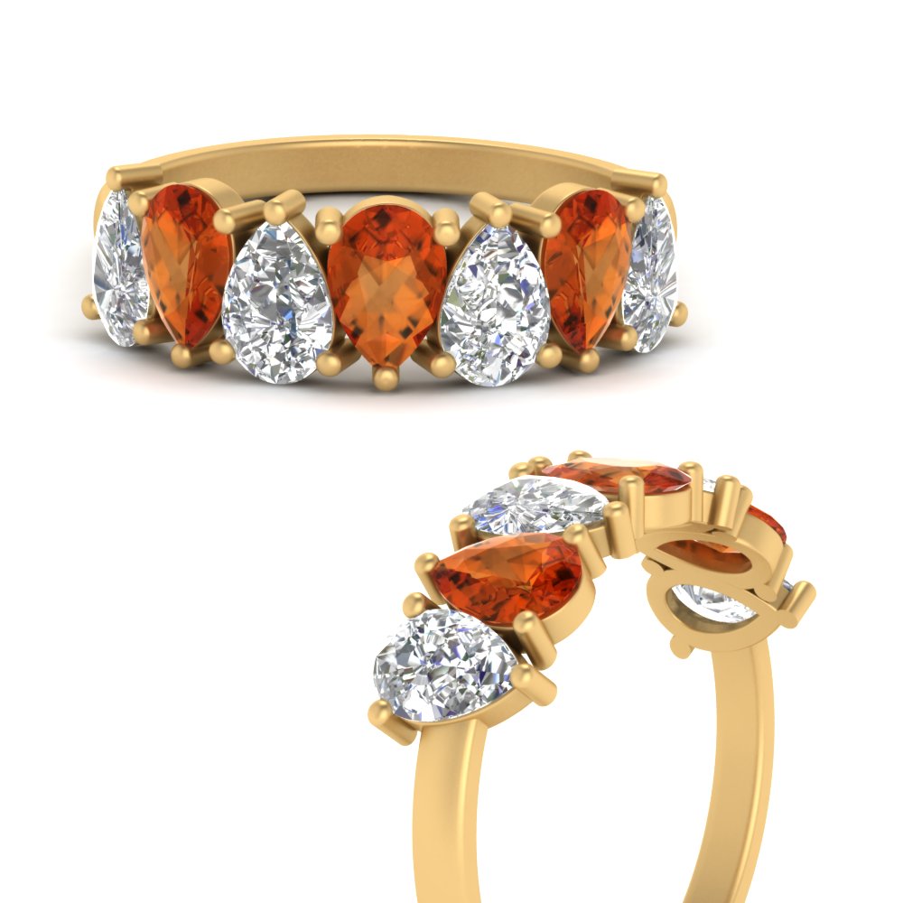 Teardrop Wedding Band Diamond 2.25 Carat