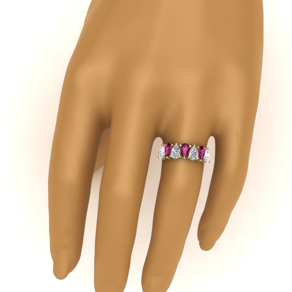 Teardrop Wedding Band Diamond 2.25 Carat