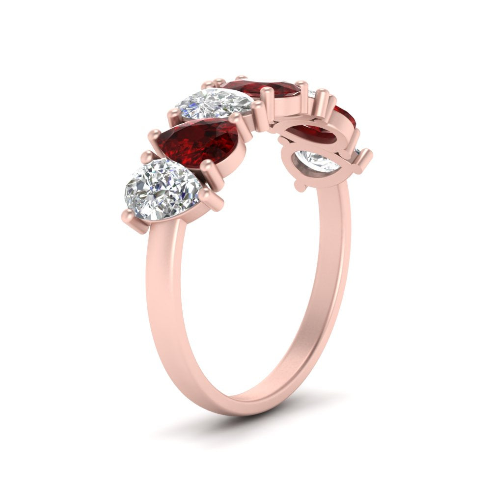 Teardrop Wedding Band Diamond 2.25 Carat