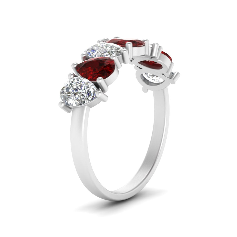 Teardrop Wedding Band Diamond 2.25 Carat