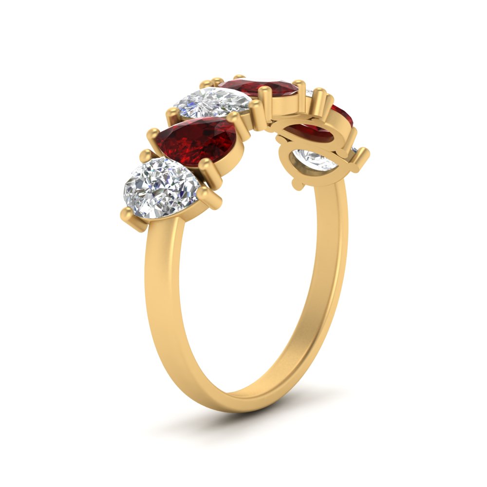 Teardrop Wedding Band Diamond 2.25 Carat