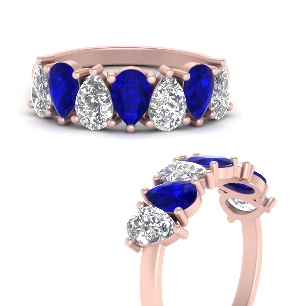 Teardrop Wedding Band Diamond 2.25 Carat