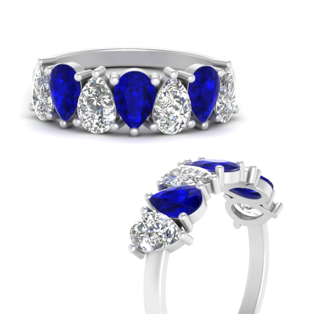 Teardrop Wedding Band Diamond 2.25 Carat