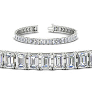 Tennis Bracelet Basket Set Emerald Cut 20 Carat