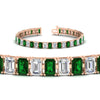 Load image into Gallery viewer, tennis-bracelet-basket-set-emerald-cut-20-carat-with-emerald-in-rose-gold-FDBRC10449EMGEMGRANGLE2-20.00CT-NL-RG.jpg