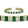 Load image into Gallery viewer, tennis-bracelet-basket-set-emerald-cut-20-carat-with-emerald-in-yellow-gold-FDBRC10449EMGEMGRANGLE2-20.00CT-NL-YG.jpg