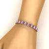 Load image into Gallery viewer, tennis-bracelet-basket-set-emerald-cut-20-carat-with-pink-sapphire-in-rose-gold-FDBRC10449EMGSADRPIHAND-20.00CT-NL-RG.jpg