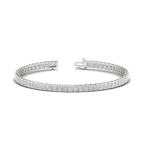 Princess Cut Half Bezel Tennis Bracelet
