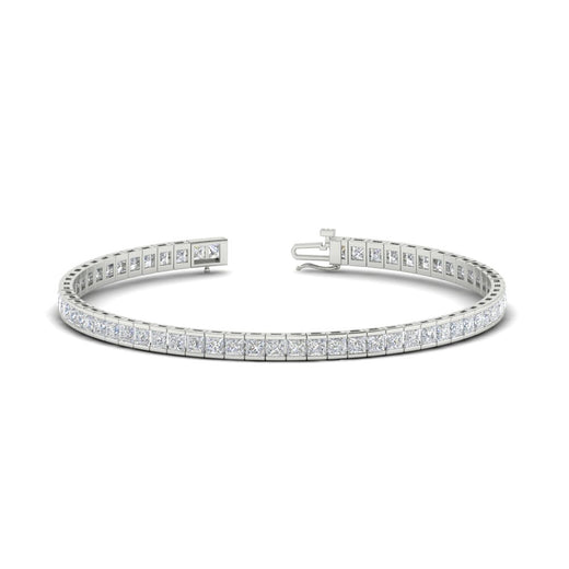 Princess Cut Half Bezel Tennis Bracelet