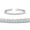 Load image into Gallery viewer, Princess Cut Half Bezel Tennis Bracelet