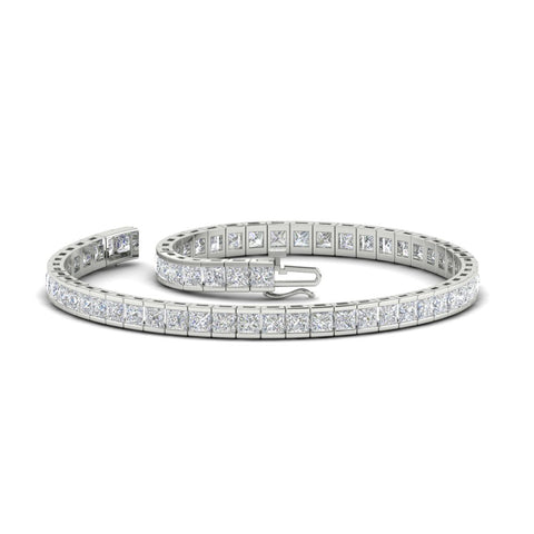 Princess Cut Half Bezel Tennis Bracelet