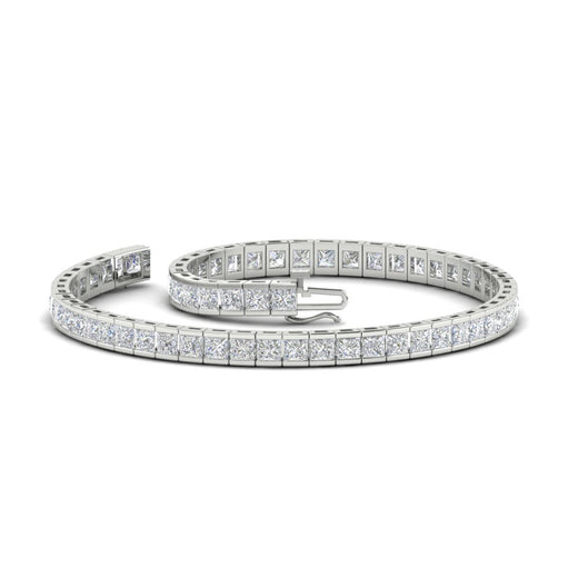 Princess Cut Half Bezel Tennis Bracelet