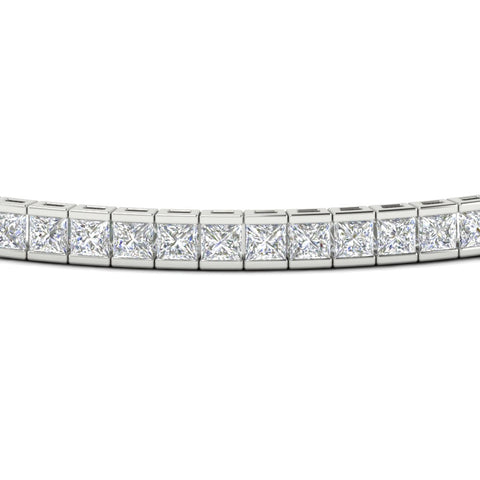 Princess Cut Half Bezel Tennis Bracelet