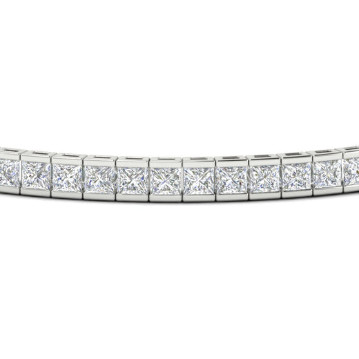 Princess Cut Half Bezel Tennis Bracelet
