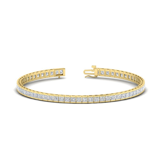 Princess Cut Half Bezel Tennis Bracelet