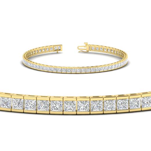 Princess Cut Half Bezel Tennis Bracelet