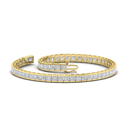 Princess Cut Half Bezel Tennis Bracelet