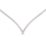 Load image into Gallery viewer, tennis-v-shaped-diamond-necklace-in-FD-NK10421-NL-RG