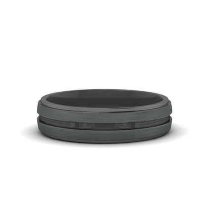 Textured Inlay Wedding Band