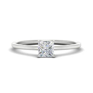 Princess Cut Thin Classic Solitaire Ring