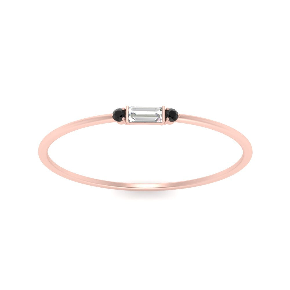 Thin Stack Baguette Ring