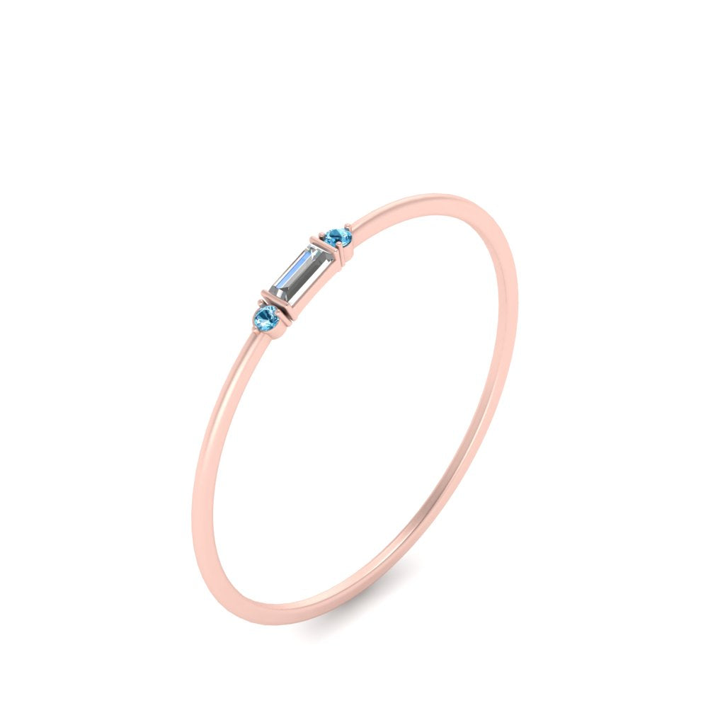 Thin Stack Baguette Ring