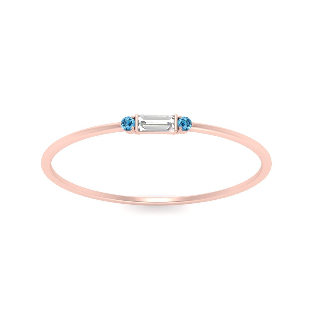 Thin Stack Baguette Ring