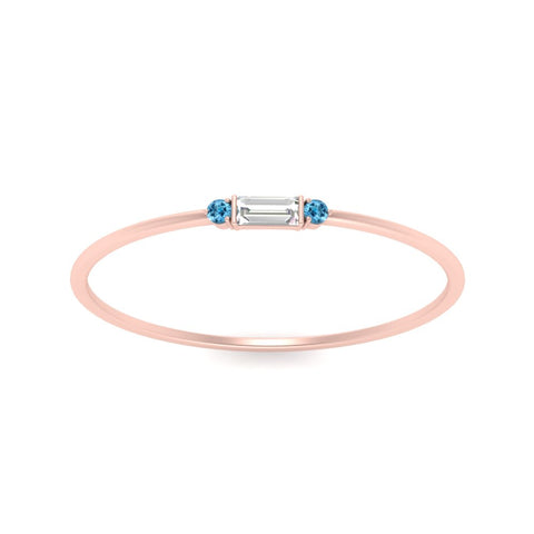 Stackable Thin Baguette Ring