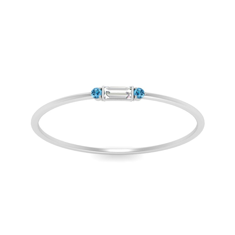 Thin Stack Baguette Ring