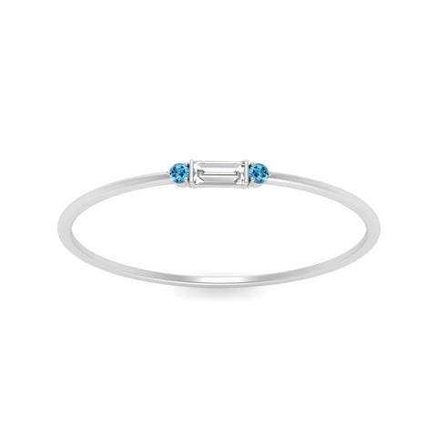 Stackable Thin Baguette Ring