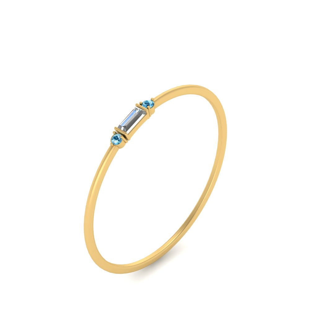 Thin Stack Baguette Ring