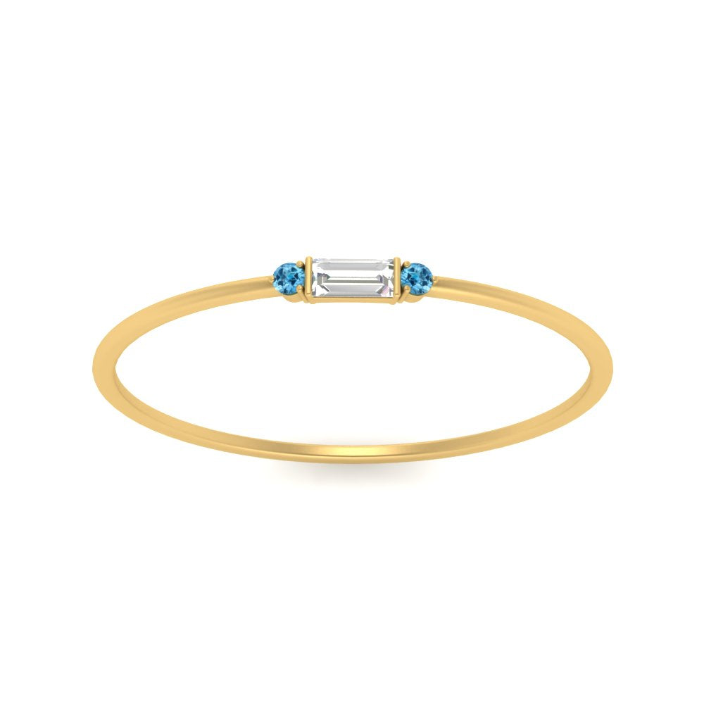 Thin Stack Baguette Ring