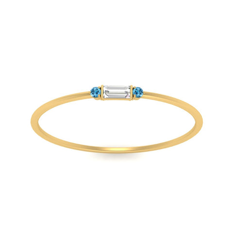 Stackable Thin Baguette Ring