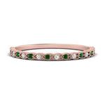 Load image into Gallery viewer, thin-braided-stacking-diamond-engagement-ring-with-emerald-in-rose-gold-FD123085BGEMGRANGLE3-NL-RG.jpg
