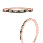 Load image into Gallery viewer, thin-braided-stacking-diamond-engagement-ring-with-emerald-in-rose-gold-FD123085BGEMGRANGLE3-NL-RG.jpg
