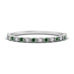 Load image into Gallery viewer, thin-braided-stacking-diamond-engagement-ring-with-emerald-in-white-gold-FD123085BGEMGRANGLE3-NL-WG.jpg
