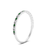 Load image into Gallery viewer, thin-braided-stacking-diamond-engagement-ring-with-emerald-in-white-gold-FD123085BGEMGRANGLE3-NL-WG.jpg

