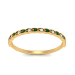 Load image into Gallery viewer, thin-braided-stacking-diamond-engagement-ring-with-emerald-in-yellow-gold-FD123085BGEMGRANGLE3-NL-YG.jpg
