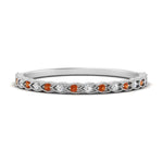 Load image into Gallery viewer, thin-braided-stacking-diamond-engagement-ring-with-orange-sapphire-in-white-gold-FD123085BGSAORANGLE3-NL-WG.jpg
