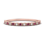 Load image into Gallery viewer, thin-braided-stacking-diamond-engagement-ring-with-pink-sapphire-in-rose-gold-FD123085BGSADRPIANGLE3-NL-RG.jpg
