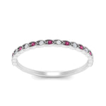 Load image into Gallery viewer, thin-braided-stacking-diamond-engagement-ring-with-pink-sapphire-in-white-gold-FD123085BGSADRPIANGLE3-NL-WG.jpg

