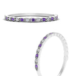Load image into Gallery viewer, thin-braided-stacking-diamond-engagement-ring-with-purple-topaz-in-white-gold-FD123085BGVITOANGLE3-NL-WG.jpg

