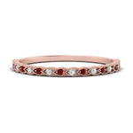 Load image into Gallery viewer, thin-braided-stacking-diamond-engagement-ring-with-ruby-in-rose-gold-FD123085BGRUDRANGLE3-NL-RG.jpg
