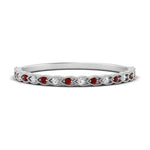 Load image into Gallery viewer, thin-braided-stacking-diamond-engagement-ring-with-ruby-in-white-gold-FD123085BGRUDRANGLE3-NL-WG.jpg
