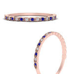 Load image into Gallery viewer, thin-braided-stacking-diamond-engagement-ring-with-sapphire-in-rose-gold-FD123085BGSABLANGLE3-NL-RG.jpg
