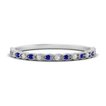 Load image into Gallery viewer, thin-braided-stacking-diamond-engagement-ring-with-sapphire-in-white-gold-FD123085BGSABLANGLE3-NL-WG.jpg
