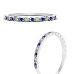 Load image into Gallery viewer, thin-braided-stacking-diamond-engagement-ring-with-sapphire-in-white-gold-FD123085BGSABLANGLE3-NL-WG.jpg
